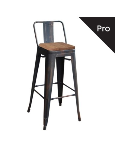 RELIX Wood Dark Oak Bar Stool-Pro...
