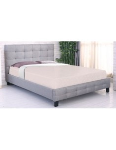 FIDEL Κρεβάτι Διπλό για Στρώμα 160x200cm, Ύφασμα Γκρι