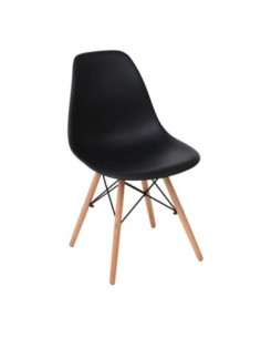 ART Wood Kαρέκλα Τραπεζαρίας - Κουζίνας, Πόδια Οξιά, Κάθισμα PP Μαύρο - 1 Step K/D - Pro