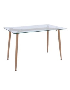 OLSEN Table 120x70cm Metal Natural/Glass