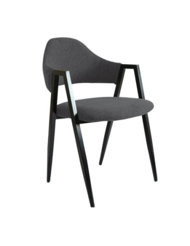 DELTA Armchair Metal Black-Fabric Grey