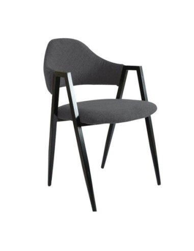 DELTA Armchair Metal Black-Fabric Grey