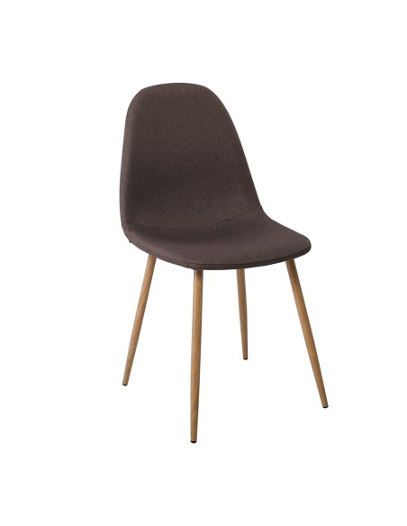 CELINA Natural Metal Chair, Gold Brown Fabric