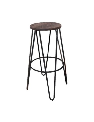 ARCO Wood Σκαμπό Bar, Μέταλλο Βαφή...