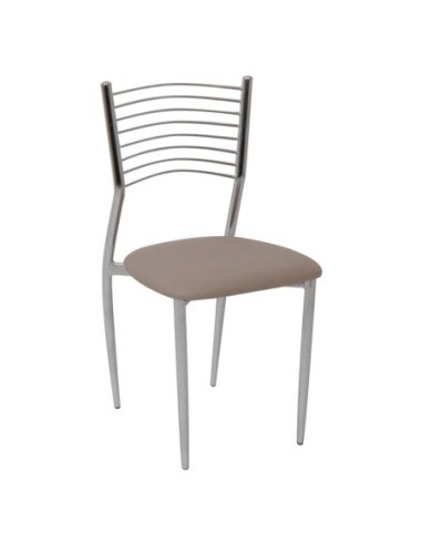 VIVIAN Chair Metal Chrome-Pvc Cappuccino