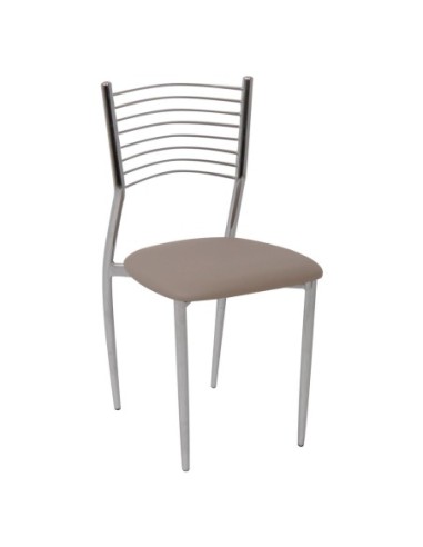 VIVIAN Chair Metal Chrome-Pvc Cappuccino
