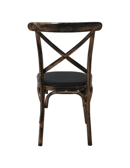 MARLIN Καρέκλα Τραπεζαρίας Μέταλλο Βαφή Black Gold, PU Μαύρο