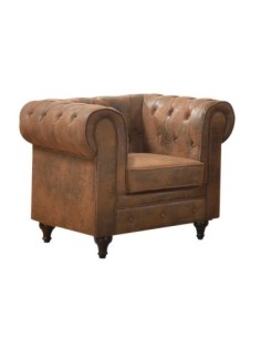 CHESTERFIELD Armchair Brown Camel Fabric