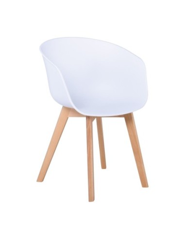 OPTIM Armchair PP White (wooden leg)