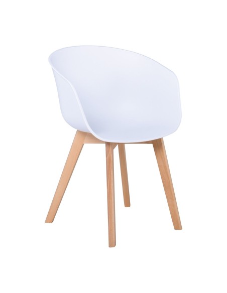 OPTIM Armchair PP White (wooden leg)