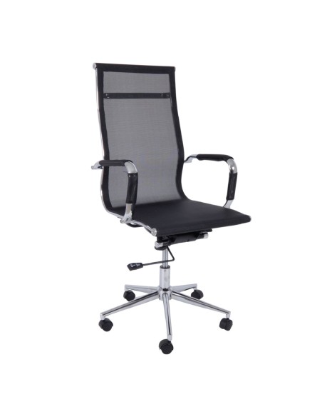 BF3200 Πολυθρόνα Διευθυντή Μέταλλο Χρώμιο - Mesh Μαύρο