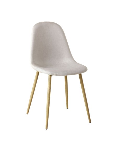 CELINA Καρέκλα Μέταλλο Βαφή Φυσικό, Ύφασμα Μπεζ