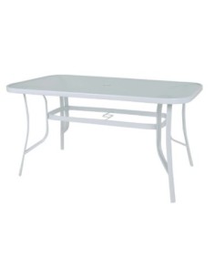 RIO Table 140x80cm Metal White