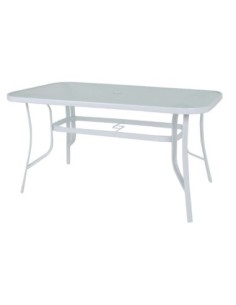 RIO Table 140x80cm Metal White 2