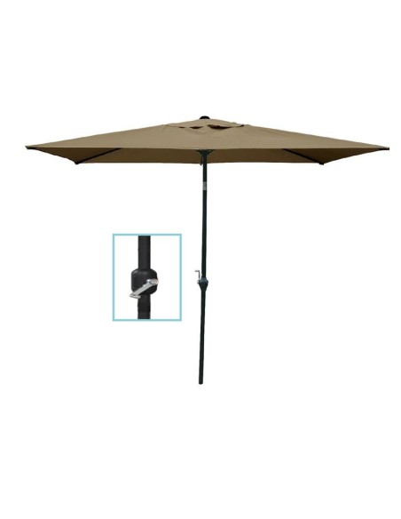 UMBRELLA 180x270cm Alu Anthracite-Fabric Beige