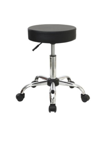 GLORY Σκαμπό, Βάση Χρώμιο, PU Μαύρο,...