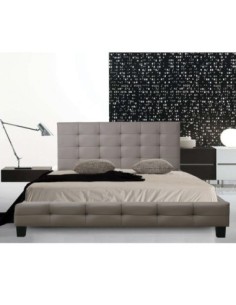 FIDEL Κρεβάτι Διπλό για Στρώμα 160x200cm, PU Απόχρωση Cappuccino