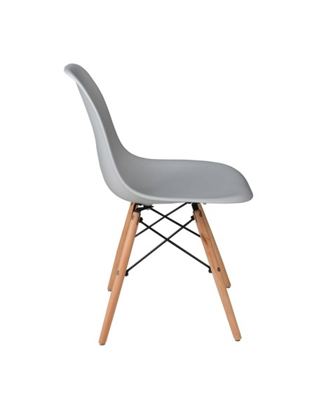 ART Wood Καρέκλα Τραπεζαρίας - Κουζίνας, Πόδια Οξιά, Κάθισμα PP Γκρι - 1 Step K-D - Pro