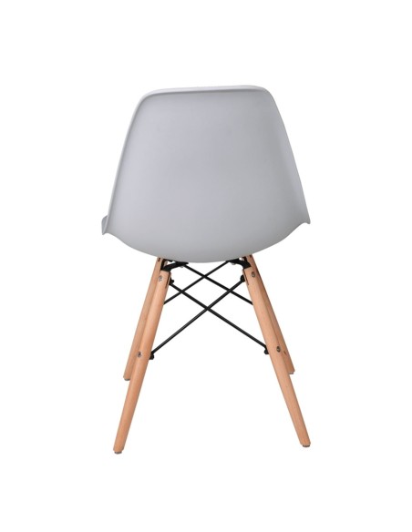 ART Wood Καρέκλα Τραπεζαρίας - Κουζίνας, Πόδια Οξιά, Κάθισμα PP Γκρι - 1 Step K-D - Pro