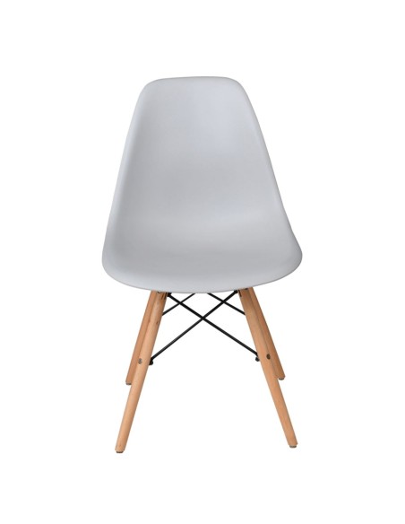 ART Wood Καρέκλα Τραπεζαρίας - Κουζίνας, Πόδια Οξιά, Κάθισμα PP Γκρι - 1 Step K-D - Pro