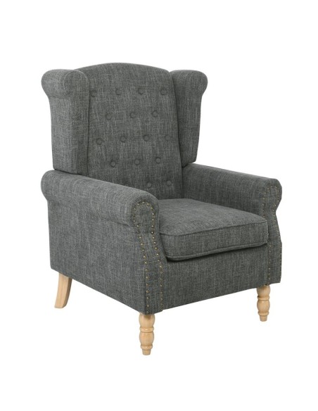 ROSY Armchair Natural - Dark Grey Fabric