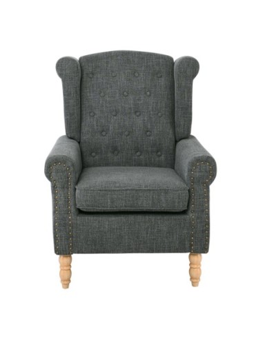 ROSY Armchair Natural - Dark Grey Fabric