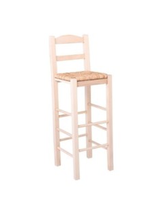 SIFNOS Bar Stool Unpainted with Rush Seat