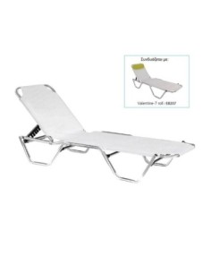 CRETA Alu Lounger, White Textilene