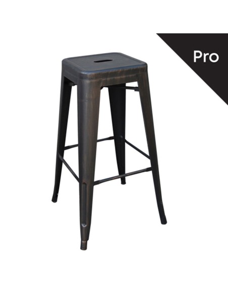 RELIX Σκαμπό Bar-Pro H.67cm, Στοιβαζόμενο, Μέταλλο Βαφή Antique Black