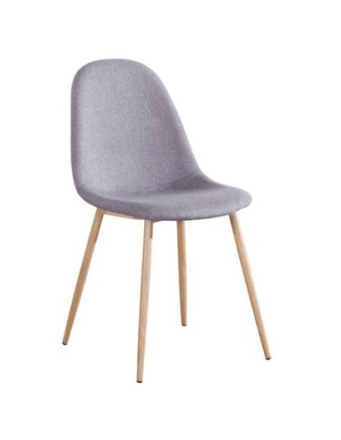 CELINA Natural Metal Chair, Grey Fabric