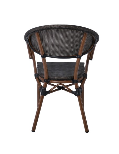 COSTA Armchair Alu Walnut-Textilene mixed Black