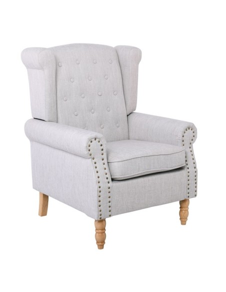 ROSY Armchair Natural - Cream (Ecru) Fabric
