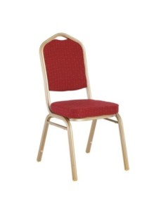 HILTON Banquet chair/Light Gold Metal Frame/Red Fabric