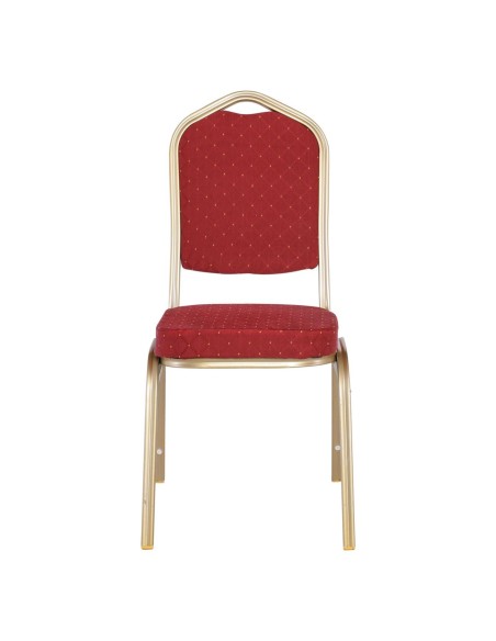 HILTON Banquet chair-Light Gold Metal Frame-Red Fabric