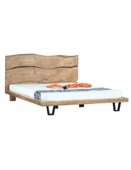 ROYAL Bed (for Mattress 160x200cm) Acacia Natural Finish (Black Paint)