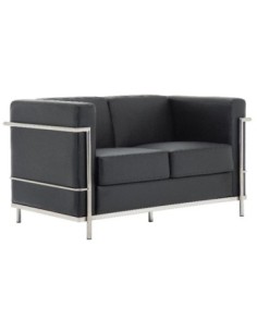 GENOVA 2-Seater Sofa Inox/Black Pu