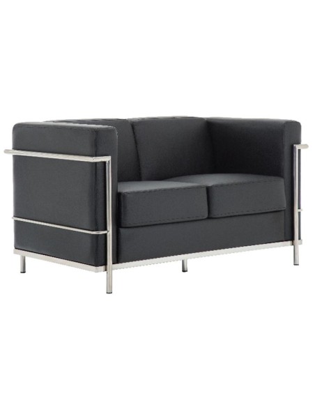 GENOVA 2-Seater Sofa Inox-Black Pu