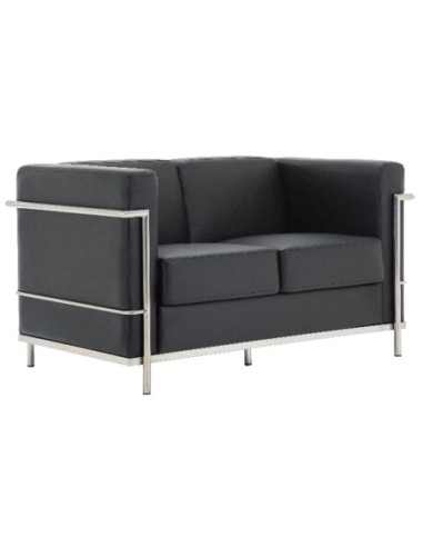 GENOVA 2-Seater Sofa Inox-Black Pu