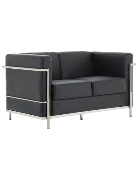 GENOVA 2-Seater Sofa Inox-Black Pu