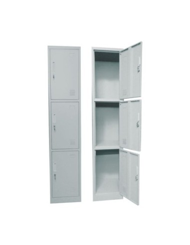 LOCKER 3 Θέσεων Μέταλλο Βαφή Γκρι