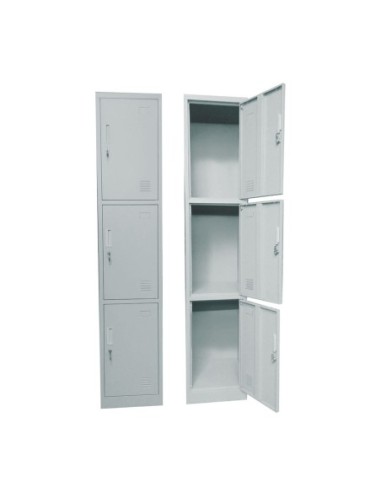 LOCKER 3 Θέσεων Μέταλλο Βαφή Γκρι