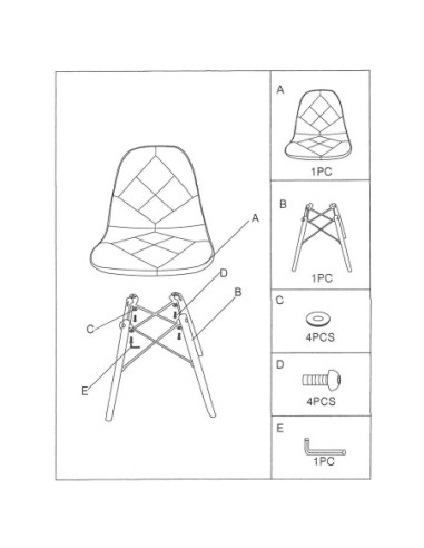 ART Wood Καρέκλα Τραπεζαρίας, Πόδια...