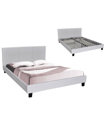 WILTON Bed (for Mattress 140x190cm) Pu White