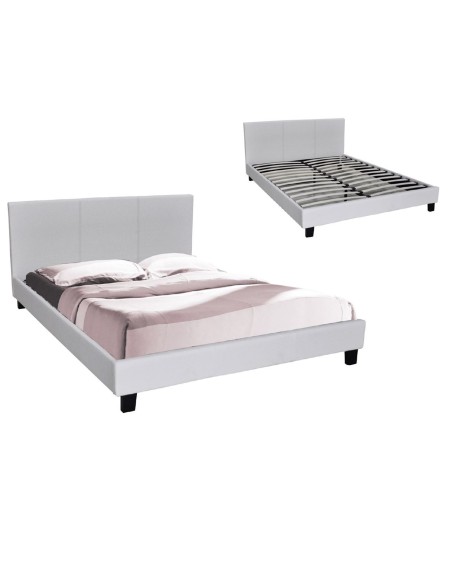 WILTON Bed (for Mattress 140x190cm) Pu White