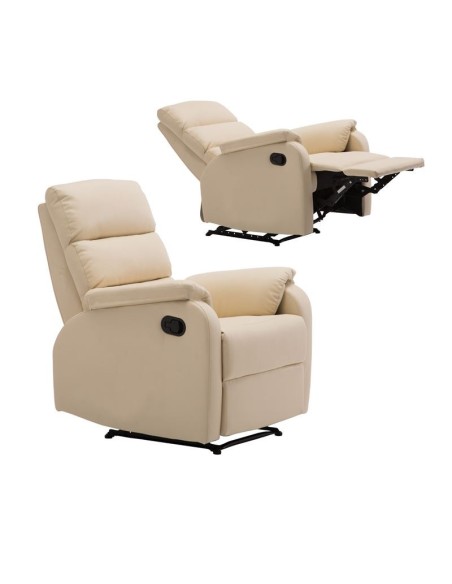 COMFORT Relax Armchair, Pu Beige