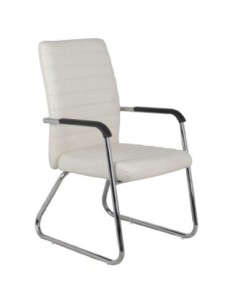 COLLET Visitor Armchair/Chromed Frame/Cream Pu