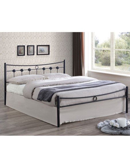 DUGAN Bed (for Mattress 140x190cm) Black Paint Metal