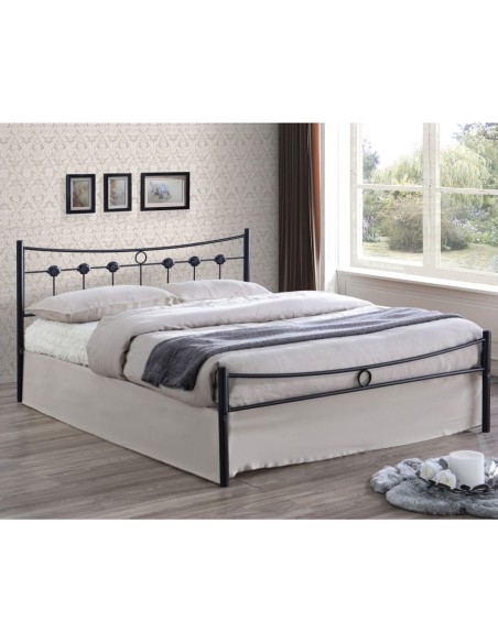 DUGAN Bed (for Mattress 140x190cm) Black Paint Metal