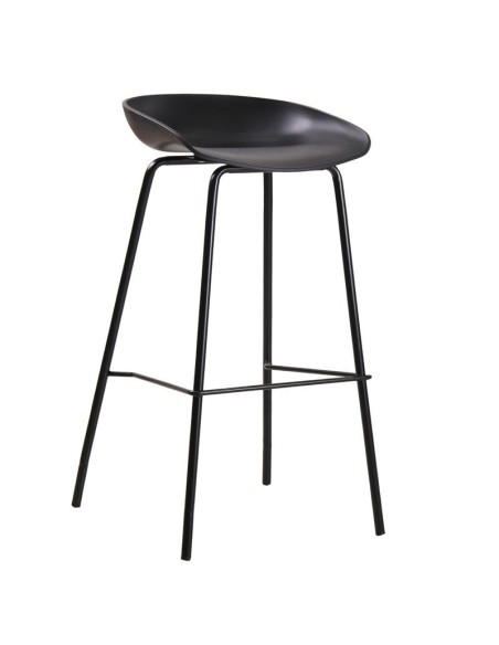 PENTOS Σκαμπό BAR, Μέταλλο Βαφή Μαύρο, PP Μαύρο