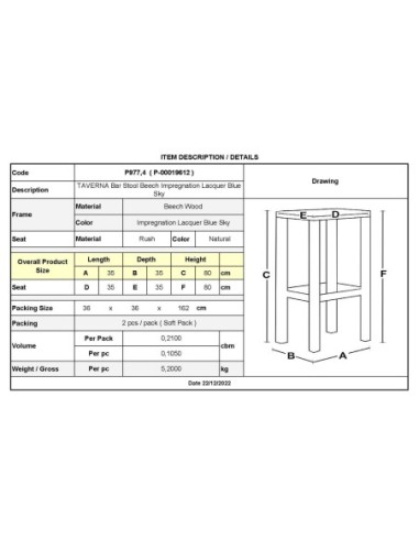 TAVERNA Bar Stool Impregnation...